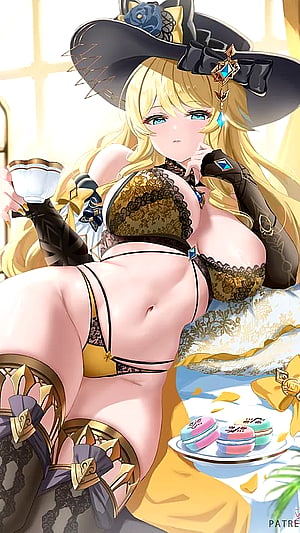 Navia's Lingerie Tease: A Genshin Impact Delight