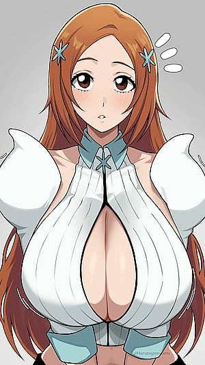 Orihime Can't Hide Her Curves, Even When Confused [Bleach]