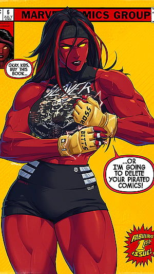 Red She Hulk by Gorotheninja - Marvel Muscle Babe Vibes