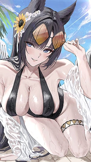 Sizzling Swimsuit Kii: A Poolside Tease
