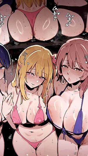 Bikini Babes Bring the Heat: Kurisu's Late-Night Hotel Vibe
