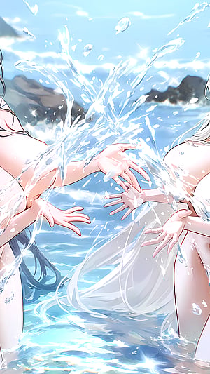 Taihou & Hakuhou Make a Splash in the Sea