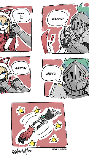 a silly draw of red x grimm (@aleleflen)