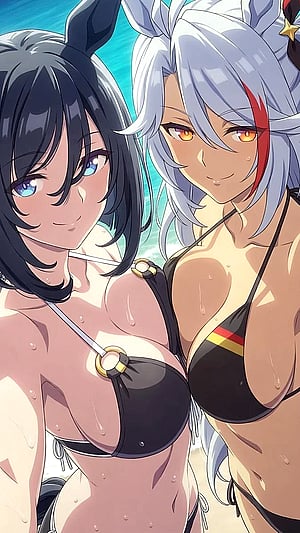 Prinz Eugen and Eishin Flash want to spend the day with their stallion