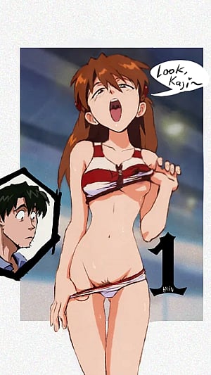 Asuka's Cheeky Move to Get Kaji's Attention | AmondeTauro | redxpics