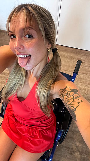 Cute or hot? This shy teasing babe with a tongue trick will leave you wanting more