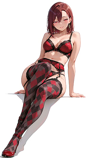 Momo Ayase from Dandadan getting a little cheeky in lingerie