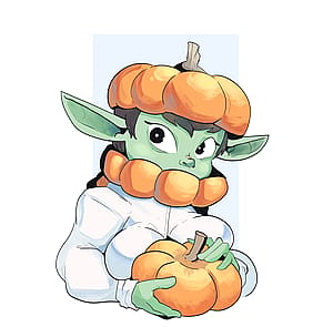 Be careful, she doesn't want to share her pumpkin Day 8 "Pumpkin" Gobtober'