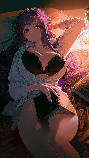 Fern from Sousou no Frieren looking totally enchanting in lingerie