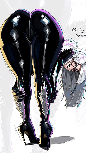 Black cat bent over (aelion draws)