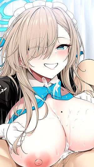 Asuna Works Her Magic on a Lucky Guy - Blue Archive Style