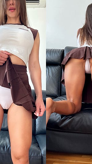 Eva's Teasing White Panties Moment