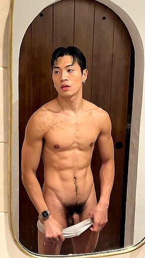 Dick pic tease: mirror selfie striptease