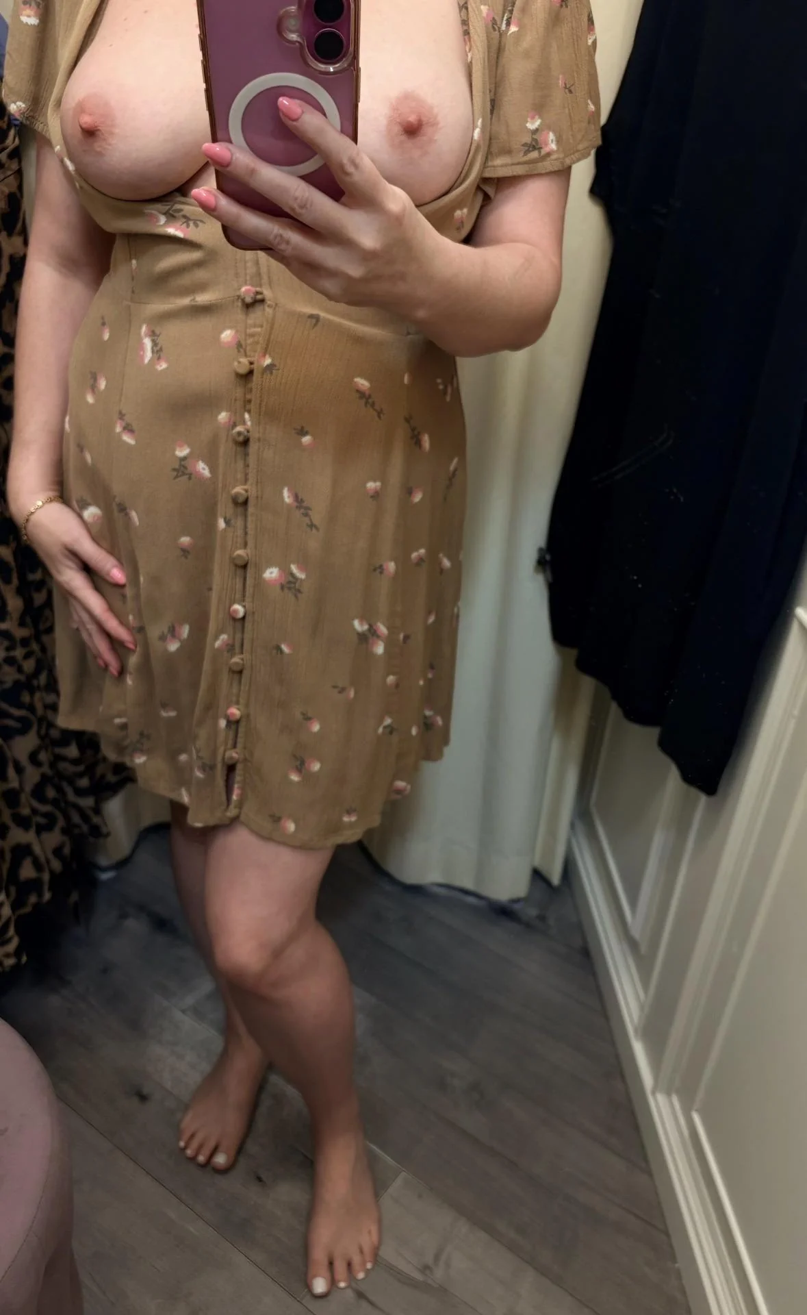 Dressing Room Tease: Boobs Worth Peeking At picture 1 of 1
