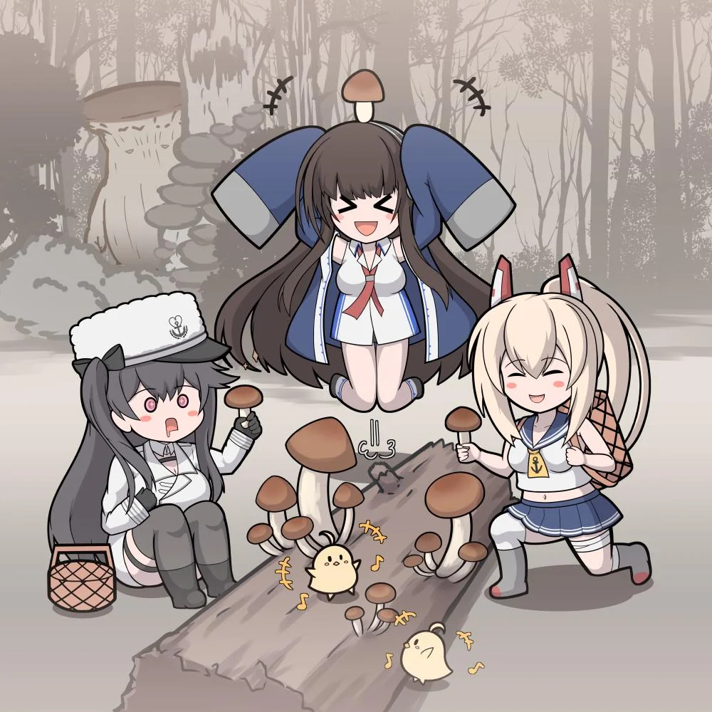 Mushroom Foraging Cuties: Ayanami, Pamiat Mekuria & Long Island Get Frisky in the Woods picture 1 of 1