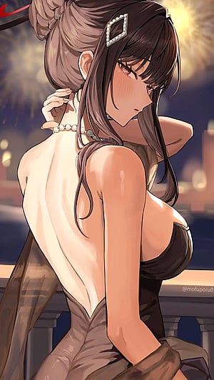 Rio goes on a nightout [blue archive] (mofuporu0)